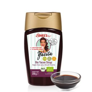 SWEETme® Bio Yacon Sirup 250 g - Yacita natürliche Süße, ohne Zusätze, höchste Reinheit, vegan, Bio  DE-ÖKO-003