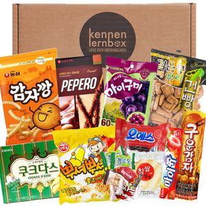 Süßigkeiten Box aus Korea | Kennenlernbox mit 14 beliebten Süßigkeiten aus KOREA | Geschenkidee für Weihnachten und Geburtstage