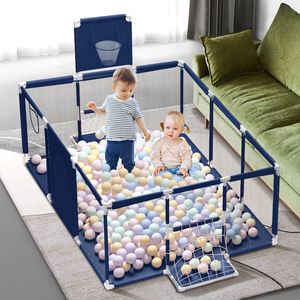 Laufstall für Babys laufgitter Faltbar Sicherheitsbarriere Spielzelt laufstall baby tragbar baby cradle Blau