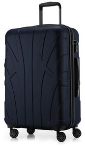 Suitline - Pevná škrupina kufra na kolieskach, cestovný kufor, TSA, 65 cm, cca 53 litrov, 100% ABS Matt,Tmavo modrá
