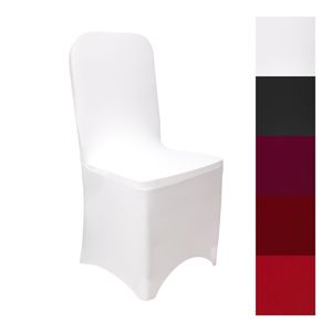 Stuhlhusse Stretch Weiß elastischer Universal Stuhlüberzug Stuhlbezug dehnbar, 1 Stück