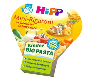 HiPP Schalenmenüs ab 1 Jahr, Mini-Rigatoni in Gemüse-Sahnesauce, DE-ÖKO-037 - VE 250g