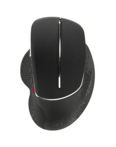 ISY Kabellose ergonomische Maus mit gummierter Oberfläche schwarz