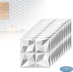 LZQ PVC naklejki na płytki 50x50 cm samoprzylepna folia na płytki do łazienki i kuchni usuwalna folia samoprzylepna na płytki ścienne, kuchenne i obramowania, 12 płytek samoprzylepnych, typ A biały