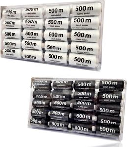[0,75 EUR/1000m] 40-teiliges Nähgarn Set [zweifarbig] Nähset Universal - Polyester Nähmaschinengarn - 40 Spulen a. 500m - Allesnäher Garnset - Nähkasten Farbe - Schwarz und Weiß Nähfaden Set - 20000m