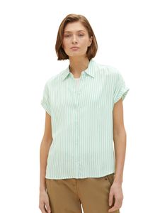 Gestreifte Kurzarm Bluse  | 42