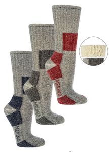 1 Paar Socken aus 85% Wolle Gr. 43/46 grau/rot