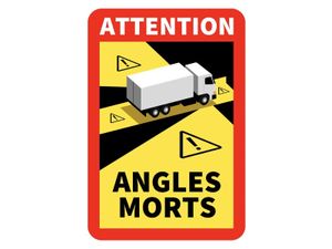 Samolepka ANGLES MORTS 25x17 cm, TIR, laminát, anti-UV
