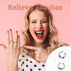 2 PCS Angst Ring Damen Offener  Anxiety Ring, Spinner Ring mit Perlen Anti Stress Ring Fidget ring für Mama Papa, Dekompressionsring Ring Schmuck Geschenk für Muttertag