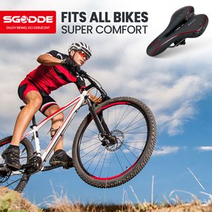 Mountainbike Sättel Herren Gel Fahrradsattel Gepolstert Wasserdicht Rennrad - Rot