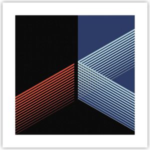 Poster - Poster ohne Rahmen - Abstraktion Schwarz Blau - 40x40 cm - Wand Bild - Wanddeko - Wandbilder - Kunstposter - Wandposter - Bilder - Kunstdruck - Wanddekoration - Wandbild - P2XAC40x40-4458