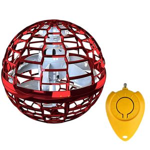 RC Magic Ball UFO Flynova Pro Flying Ball Dekompression Flying Spinner, Dynamische RGB Lichter Double Pass Fernbedienung mit Steuerschalter (rot)