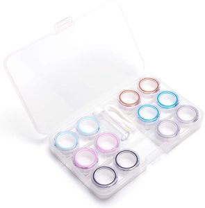 Kontaktlinsenbehälter, Aufbewahrungsbox, tragbar, für Kontaktlinsen, Reise-Set, 6 Stück