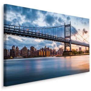 Fabelhafte Canvas LEINWAND BILDER 100x70 cm XXL Kunstdruck Brücke in Stadt New York