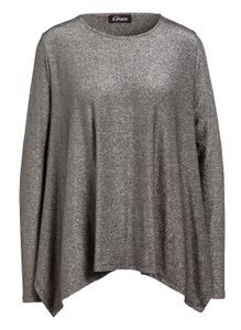 Grace Damen Longsleeve Pullover Pulli Sweatshirt sweater Shirt Silber glänzend Grösse S
