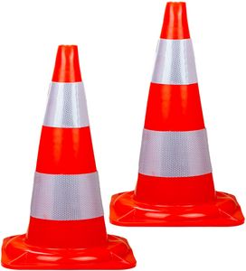 Pylonen Verkehrsleitkegel 50cm Warnkegel Markierungshut Kegel Absperrung 2x