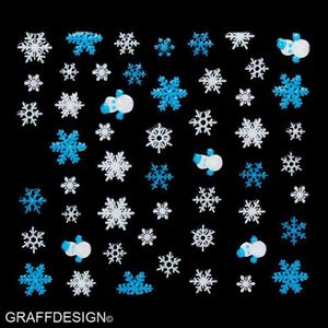 Nailart - Sticker mit Glitter - Weihnachten / Winter / Christmas / Sterne / Schneeflocke - 703-SN-103 w4/4