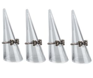 4er Set Acryl Ringhalter transparent für einzelne Fingerringe, 68x25mm - Schmuckorganizer für stilvolle Aufbewahrung, Präsentationsständer für Ringe, Ausstellungsständer für Juwelier Verkaufsvitrine