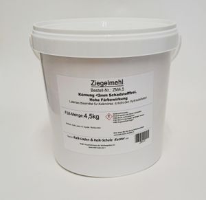 Ziegelmehl, naturrein, aus gebranntem Ton, 4,5 kg, im Eimer, Körnung: 0-2 mm