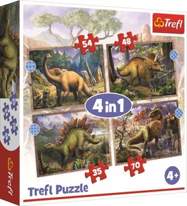 TREFL Puzzle Interessante Dinosaurier 4in1 (35,48,54,70 Teile)