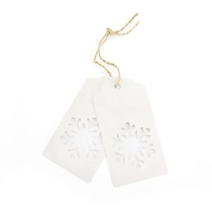Oblique Unique 20 Geschenkanhänger Weihnachtsbaum Deko Anhänger - weiß Schneeflocke