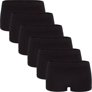 6er Pack Seamless Damen Panties Hipsters Boxershorts Perfekter Sitz, Größe:44/46, Farbe:Schwarz Set