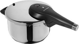 WMF Perfect Premium One Pot Schnellkochtopf Induktion 4,5l, Dampfkochtopf 22 cm, Cromargan Edelstahl poliert, 2 Kochstufen, All-In-One-Drehknopf