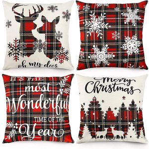 Weihnachtsdekorationen Kissenbezüge Sofa Wohnkultur Kissenbezug Baumwollwäsche bequeme Kissen,Farbe:Stil a,Größe:45*45CM