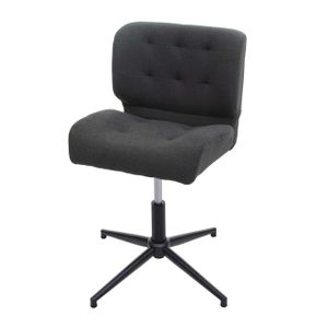 Jídelní židle HWC-H42, otočná kuchyňská židle, výškově nastavitelná otočná  látka/textil tmavě šedá, noha černá