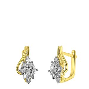Lucardi - Damen - Ohrring mit Diamant - Ohrringe - 585 Gold - Diamant - Gelbgold -