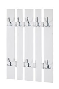 Haku Möbel Wandgarderobe Ariane 14394 MDF in weiß lackiert 8 Garderobenhaken