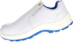 PRO FIT 120 ESD Sicherheitsschuhe S2 "Arctos white low", Zehenschutzkappe, Atmungsaktiv, für Arbeiten im Weißbereich, weiß/blau, 1 Paar - Gr. 40