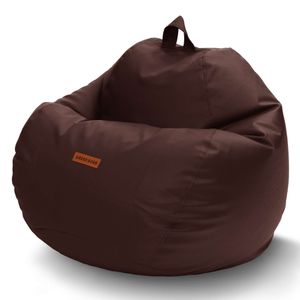 Leder Scoop Sitzsack - Dunkelbraun