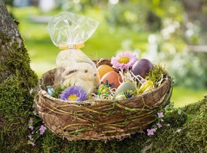 Osternest "Natur" leer, aus Naturmaterial, Ø 25 cm, Eierkorb, mit Stroh, Osterkorb