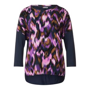 Rundkragen Langarmshirt für Damen in unifarben