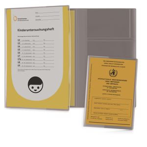 kwmobile U-Heft Impfpass Hülle 3-teilig - Schutzhülle für deutsches Untersuchungsheft Gesundheitskarte und Impfpass (2015) - Impfausweis Cover transparent