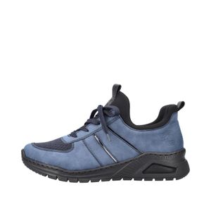 Rieker Damen Sneaker Halbschuh lässig modern cooles Design Schnürung M4970, Größe:40 EU, Farbe:Blau