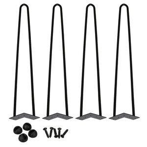 karpal 4er Set,Hairpin Legs,45cm, 2 Streben,schwarz, Tischbeine aus Stahl