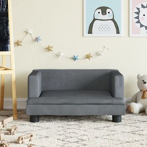 The Living Store Kindersofa Dunkelgrau 60x40x30 cm Samt The Living Store Kindersofa Dunkelgrau 60x40x30 cm Samt