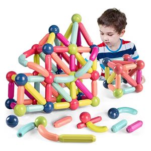 100 Stück Magnetische Bausteine, Magnet Montessori Spielzeug, Magnetic Bauklötze, Pädagogisches Magnetspielzeug für Kinder ab 3 Jahren
