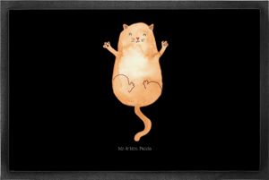 Mr. & Mrs. Panda Fußmatte Katze Umarmen 50 x 75 cm - Schwarz - Geschenk, Katzensouvenirs, niedlich, Fußabtreter, Fußabtreter außen, Katzenliebhaber, Katzen, Katzendeko