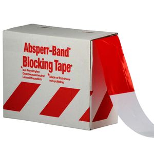 Absperrband 250m Flatterband Warnband rot-weiß 80 mm