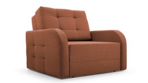 Schlafsessel Sofa mit Schlaffunktion Gästebett Klappsofa mit Bettfunktion mit Bettkasten Couch Sofagarnitur Salon Jugendzimmer - 101x90x100 cm cm - Porto 80 Orange  (BRAGI 42)
