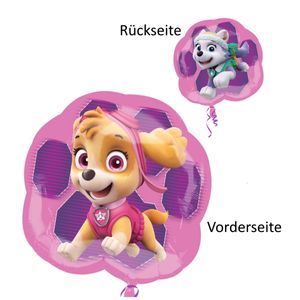 Amscan 3426901 - SuperShape Folienballon Paw Patrol Girls, circa 63 x 58 cm, Skye und Everest, Geburtstag, Heliumballon