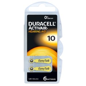 Duracell A10/DA10/ZL10, zinkové vzduchové články, 6 kusů