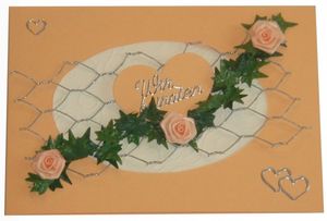 10 x Einladung Einladungskarte Hochzeit Einladungen KH001 aprikot