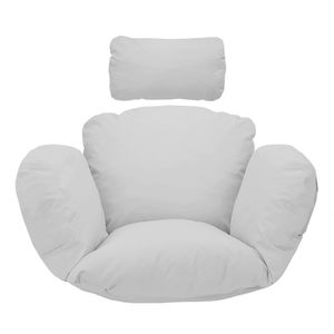 Kissen für Hängesessel Sitzkissen -  60 x 50 cm Auflagen Polster für Rattan Hängesschaukel Hängestuhl outdoor indoor Hellgrau