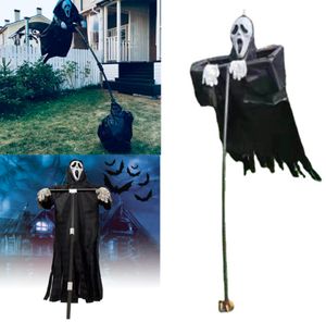 2 STK Halloween Schreiende Vogelscheuche Kleidung und Masken, 180CM Halloween Gespenst Vogelscheuche fliegende Figur Gartendekoration