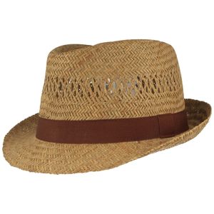 Fiebig Strohhut Trilby mit einfarbigem Ripsband Natur Gr. 61