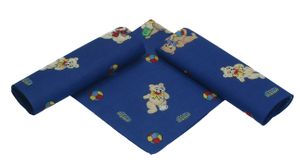 Betz 3er Pack Kinder Nickituch BÄREN mit Schleife Bandana Halstuch Kopftuch Größe ca. 41 x 41 cm 100% Baumwolle, Farbe - blau